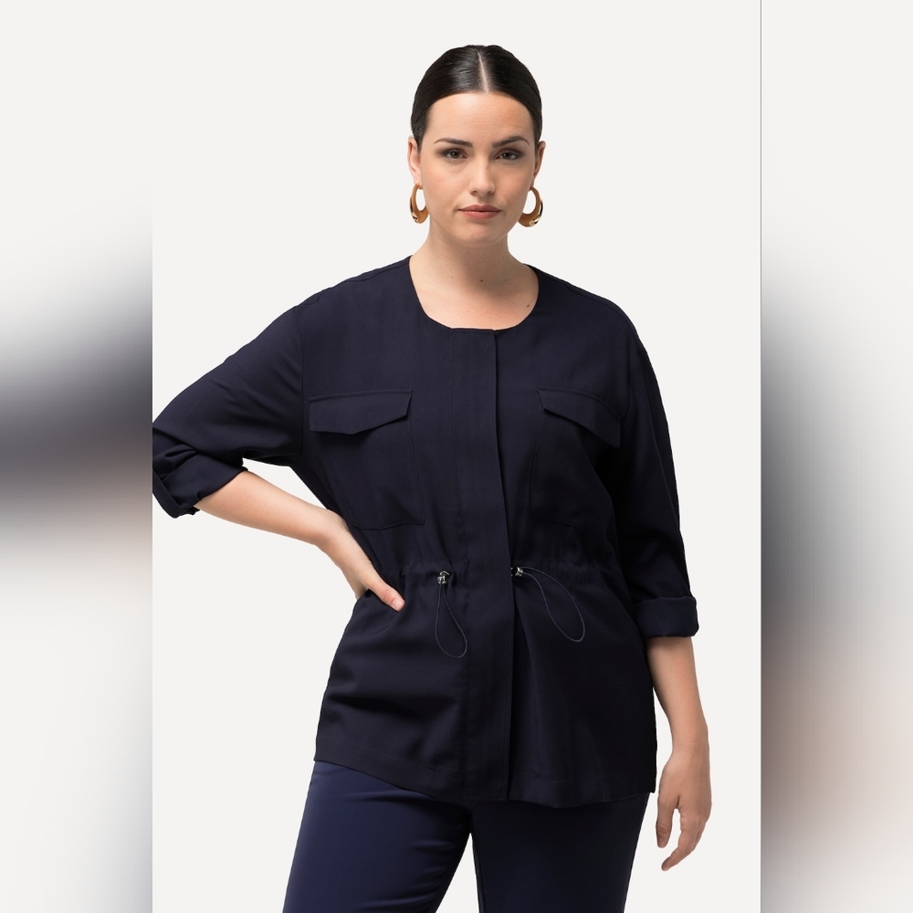 Ulla Popkin Women's Size 32 Drawstring Waist Jacket Navy Blue